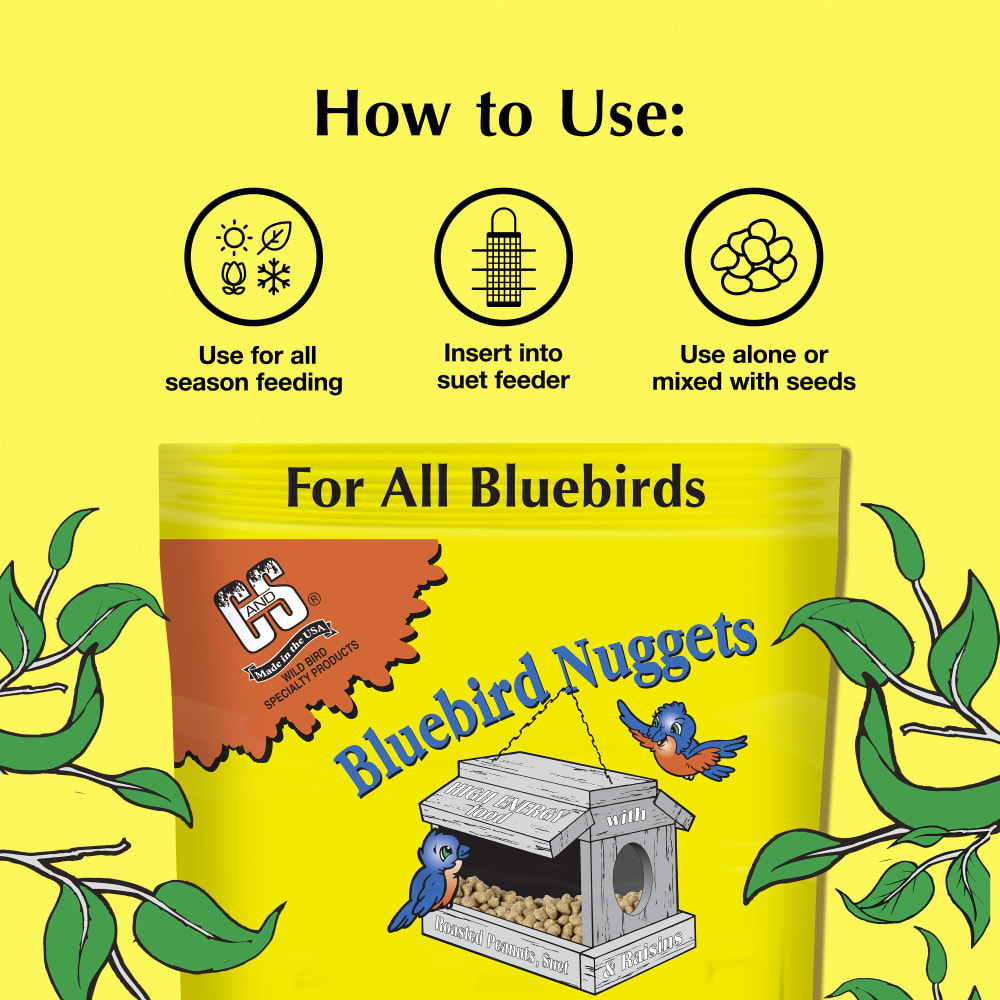 Directions for use for C&S Bluebird Suet Nuggets
