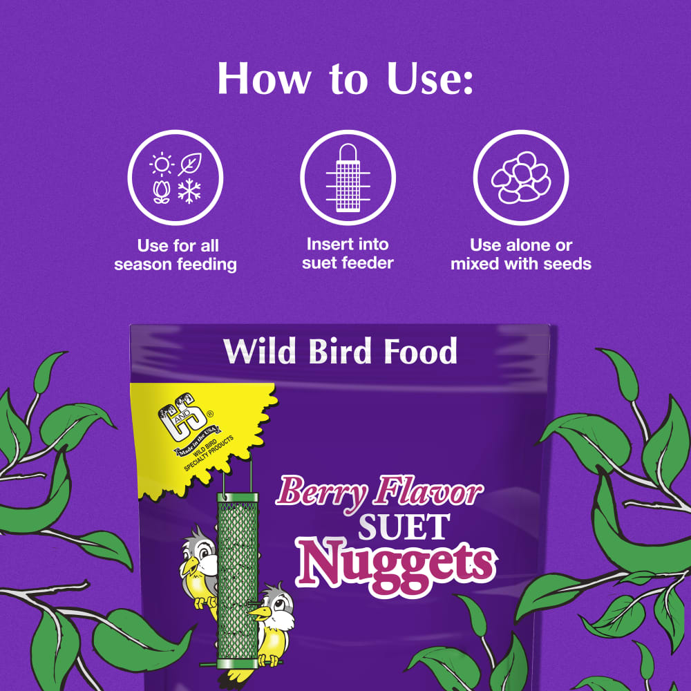 Directions for use for Berry Flavor Suet Nuggets