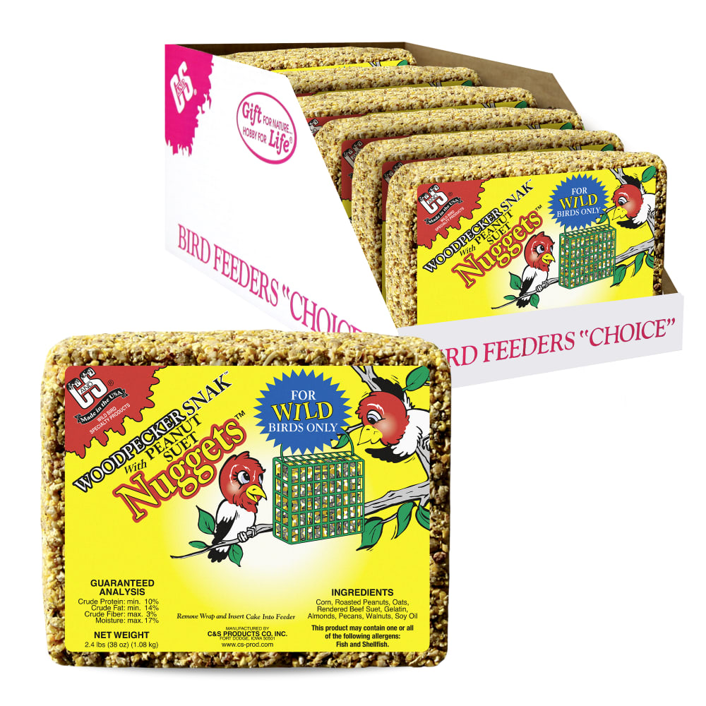 Retail packaging for C&S Woodpecker Snak with Peanut Suet Nuggets