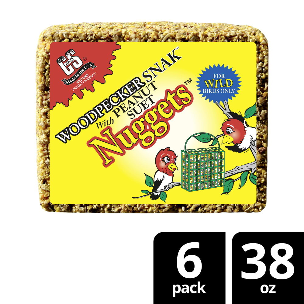 Retail packaging of C&S Woodpecker Snak with Peanut Suet Nuggets