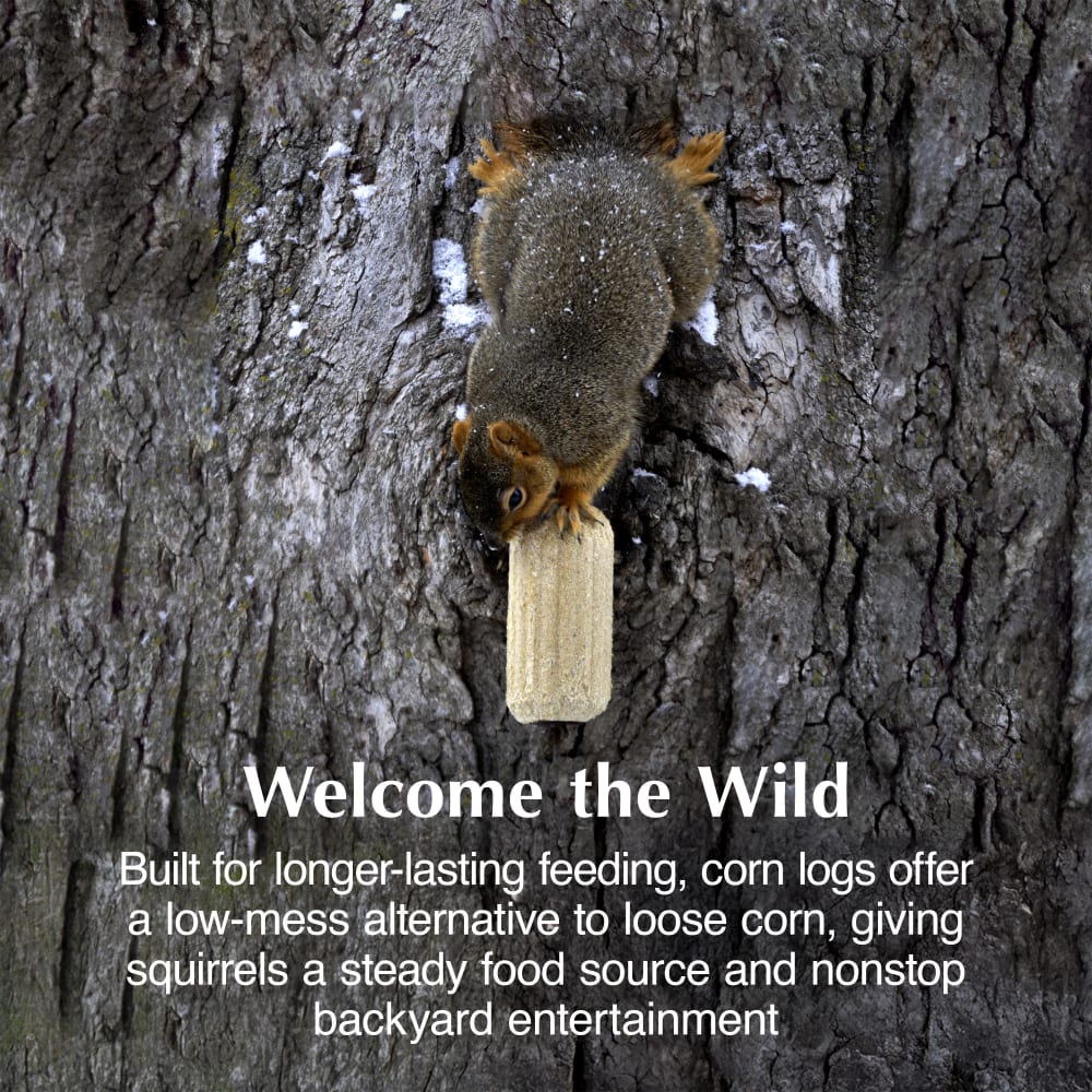 Long lasting feeding corn logs offer low mess alternative