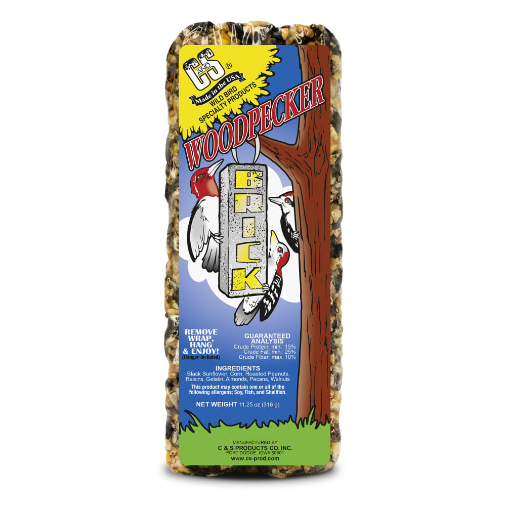 Retail packaging for C&S Woodpecker Brick