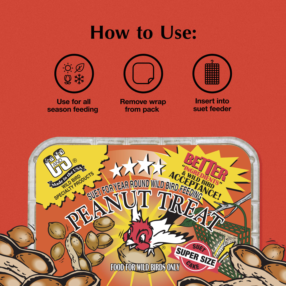 Feeding directions for the C&S Peanut Suet Treat