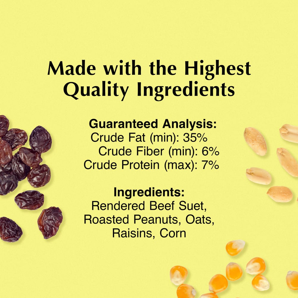 Infographic with a list of high-quality ingredients, fat, fiber and protein contents