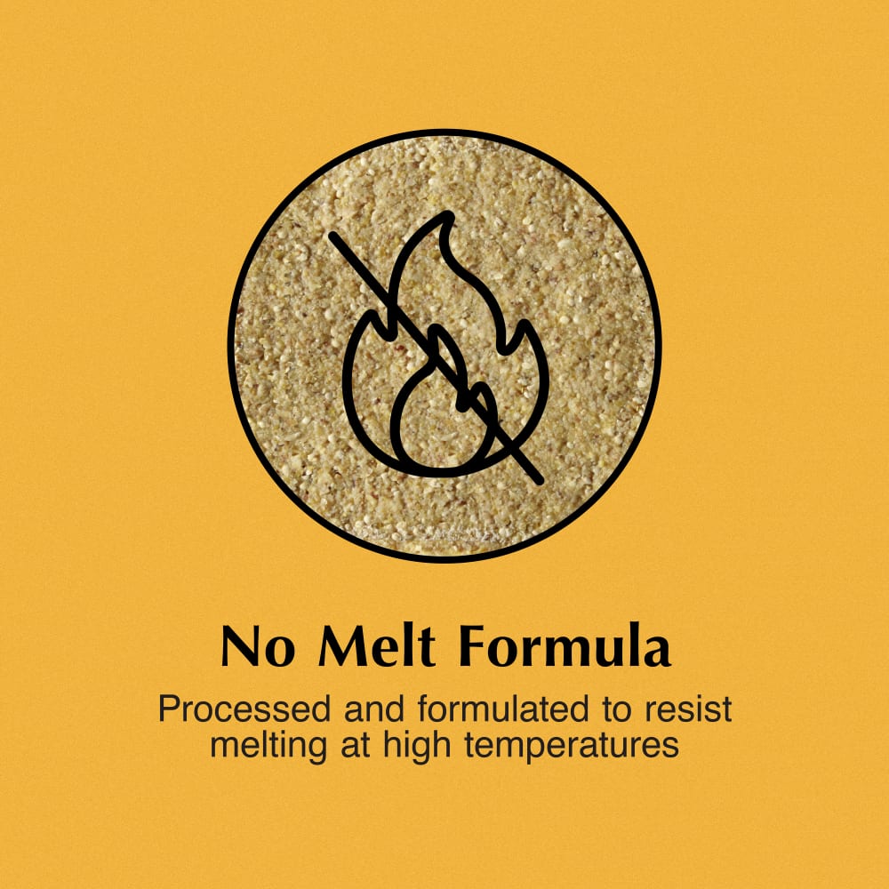No melt formula processed and formulated to resist melting at high temperatures
