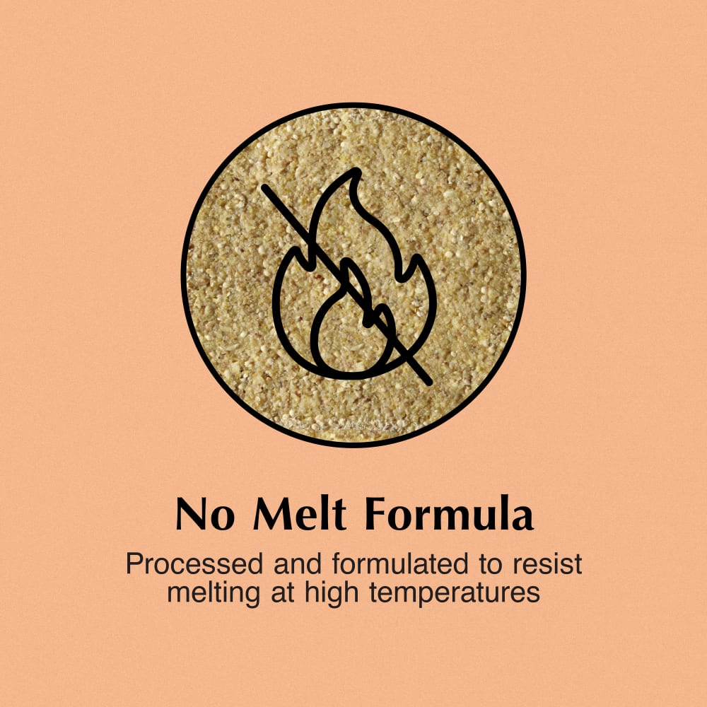 No melt formula processed and formulated to resist melting at high temperatures
