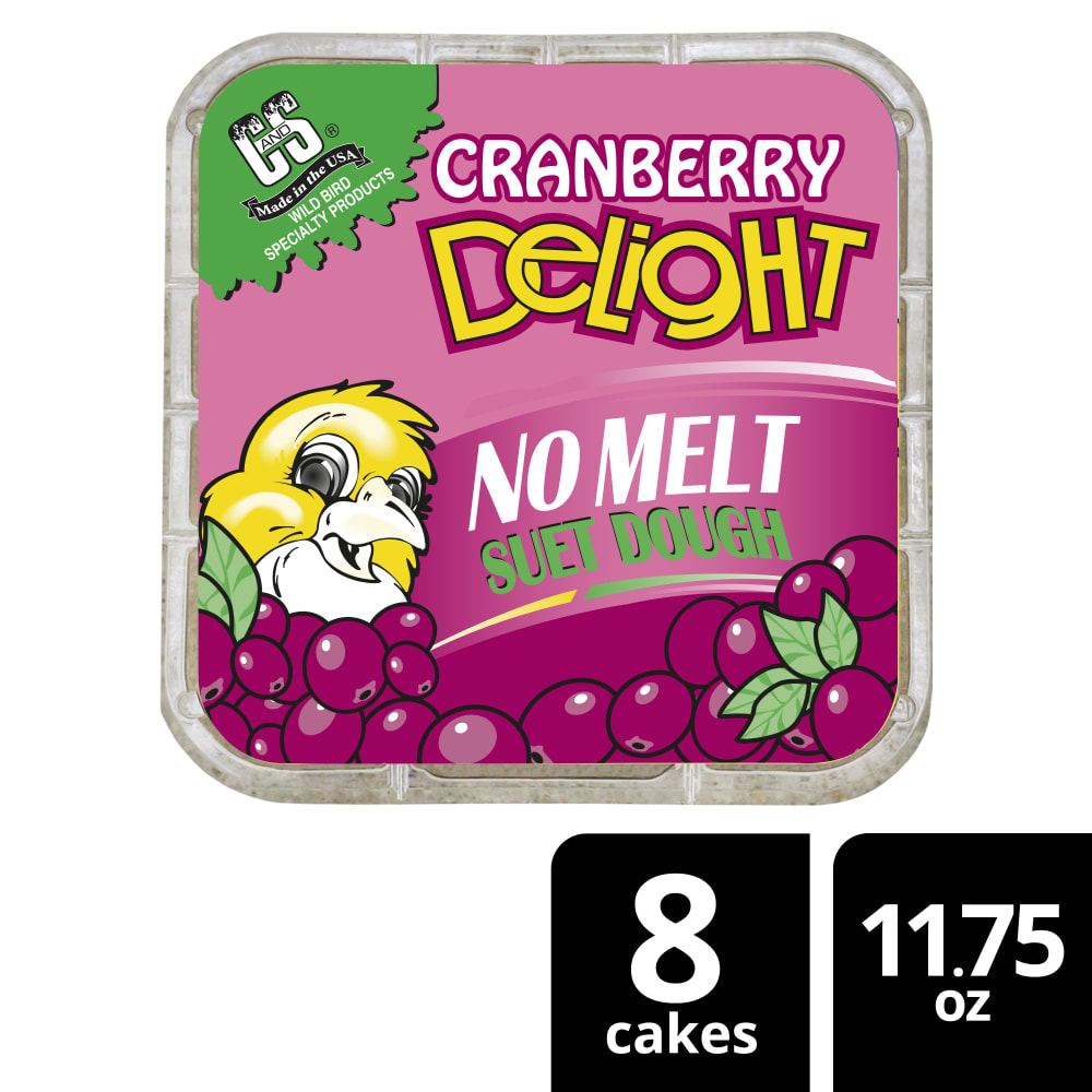 Retail packaging for C&S Cranberry Delight No Melt Suet Dough