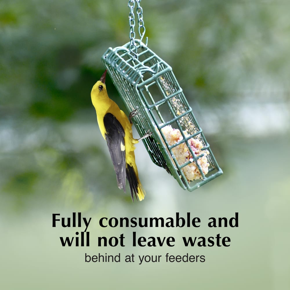 Fully consumable and will not leave waste behind at your feeders