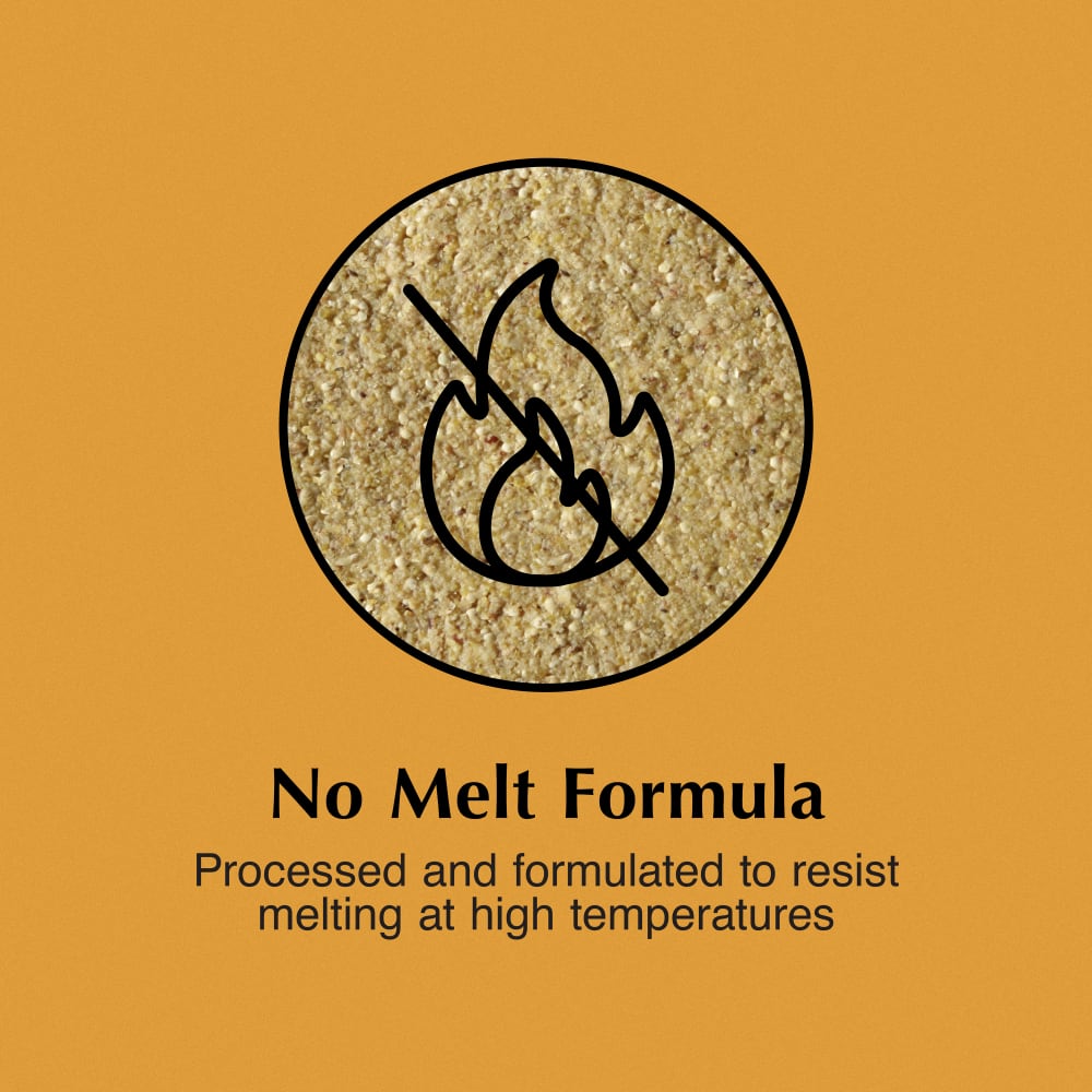 No melt formula processed and formulated to resist melting at high temperatures