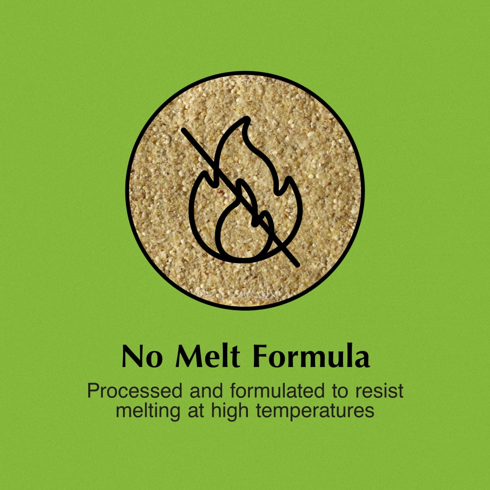 No melt formula processed and formulated to resist melting at high temperatures