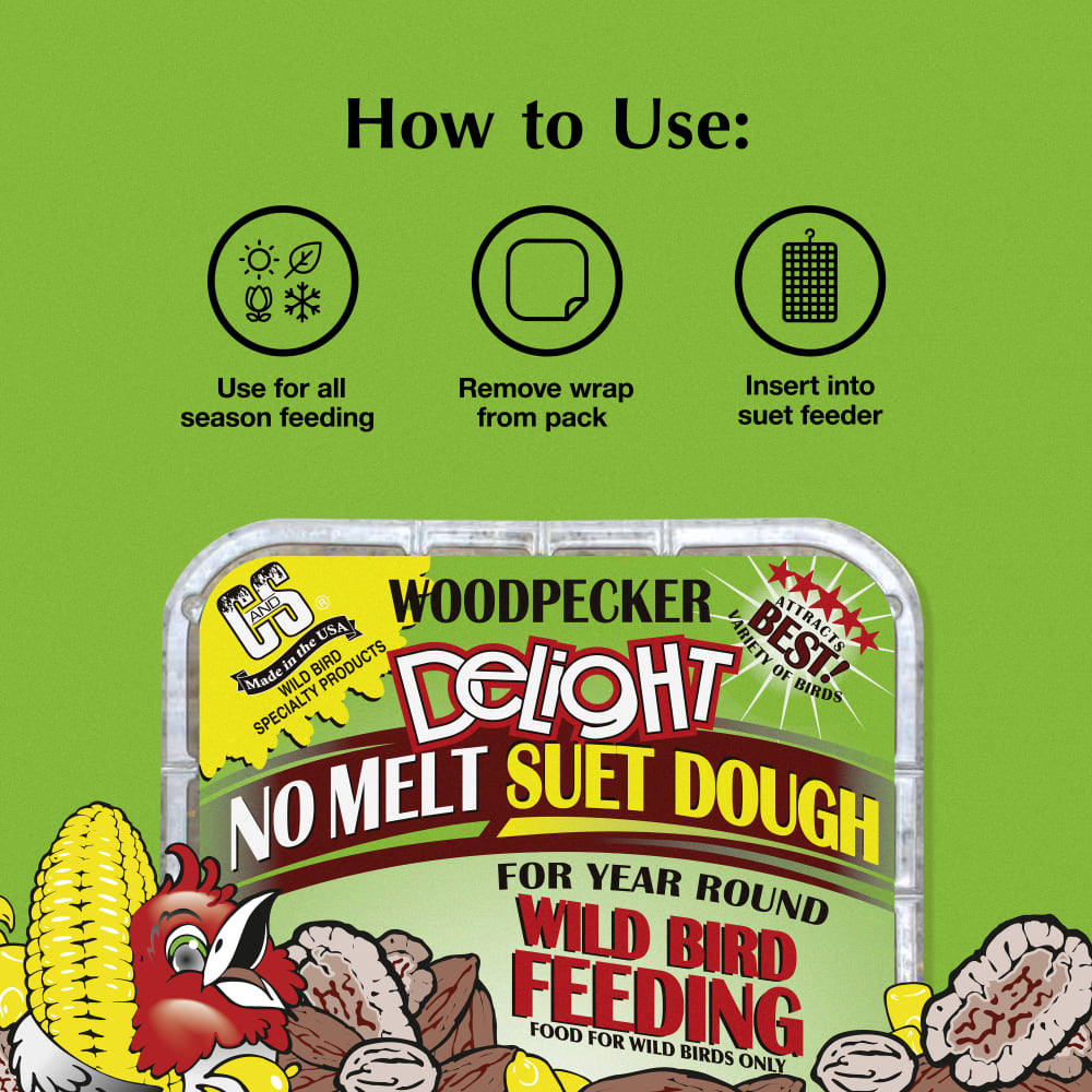 Directions for use for woodpecker delight no melt suet dough