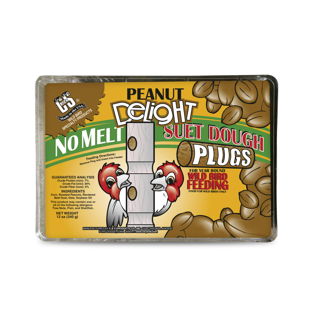 Retail packaging for C&S Peanut Delight No Melt Suet Dough Plug