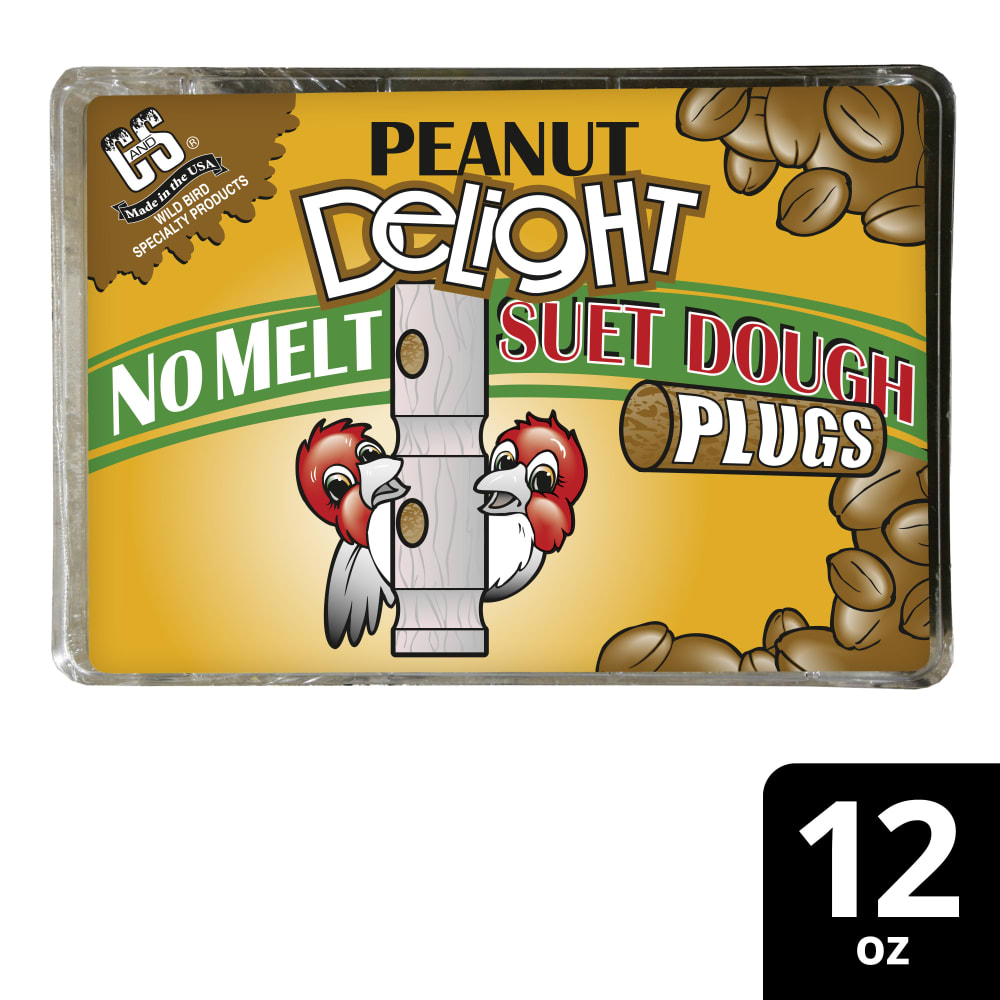 Retail packaging for C&S Peanut Delight No Melt Suet Dough Plug