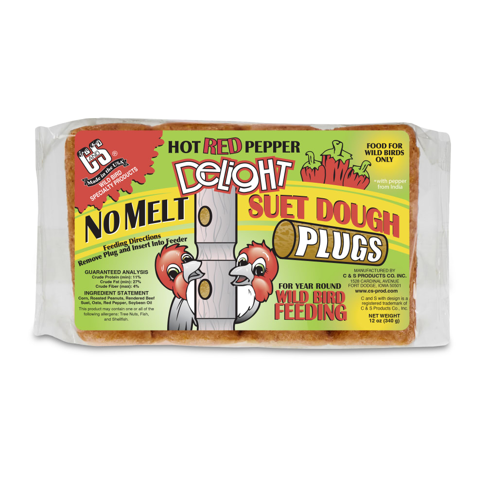 Retail packaging for C&S Hot Pepper Delight Suet Dough Plugs
