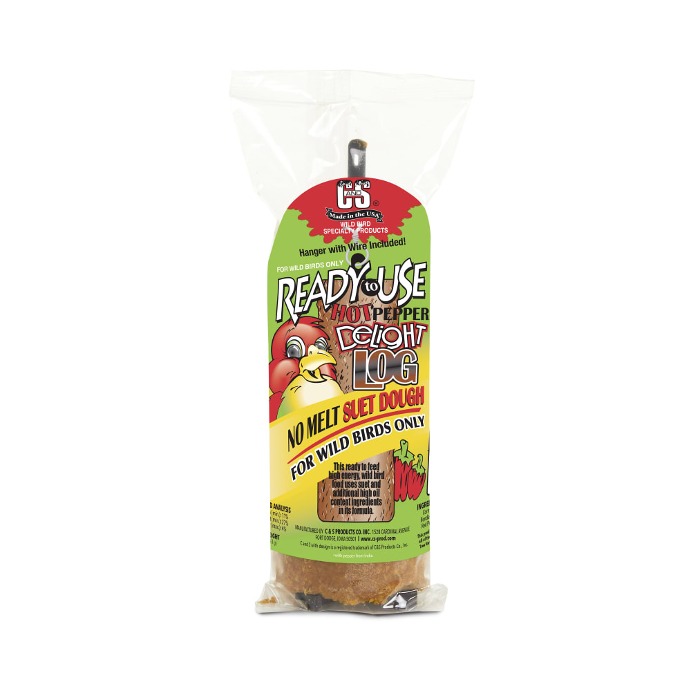 Retail packaging for C&S Hot Pepper No Melt Suet Dough Log