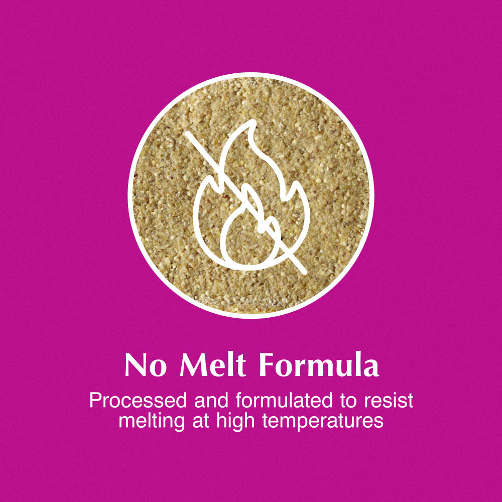 No melt formula processed and formulated to resist melting at high temperatures
