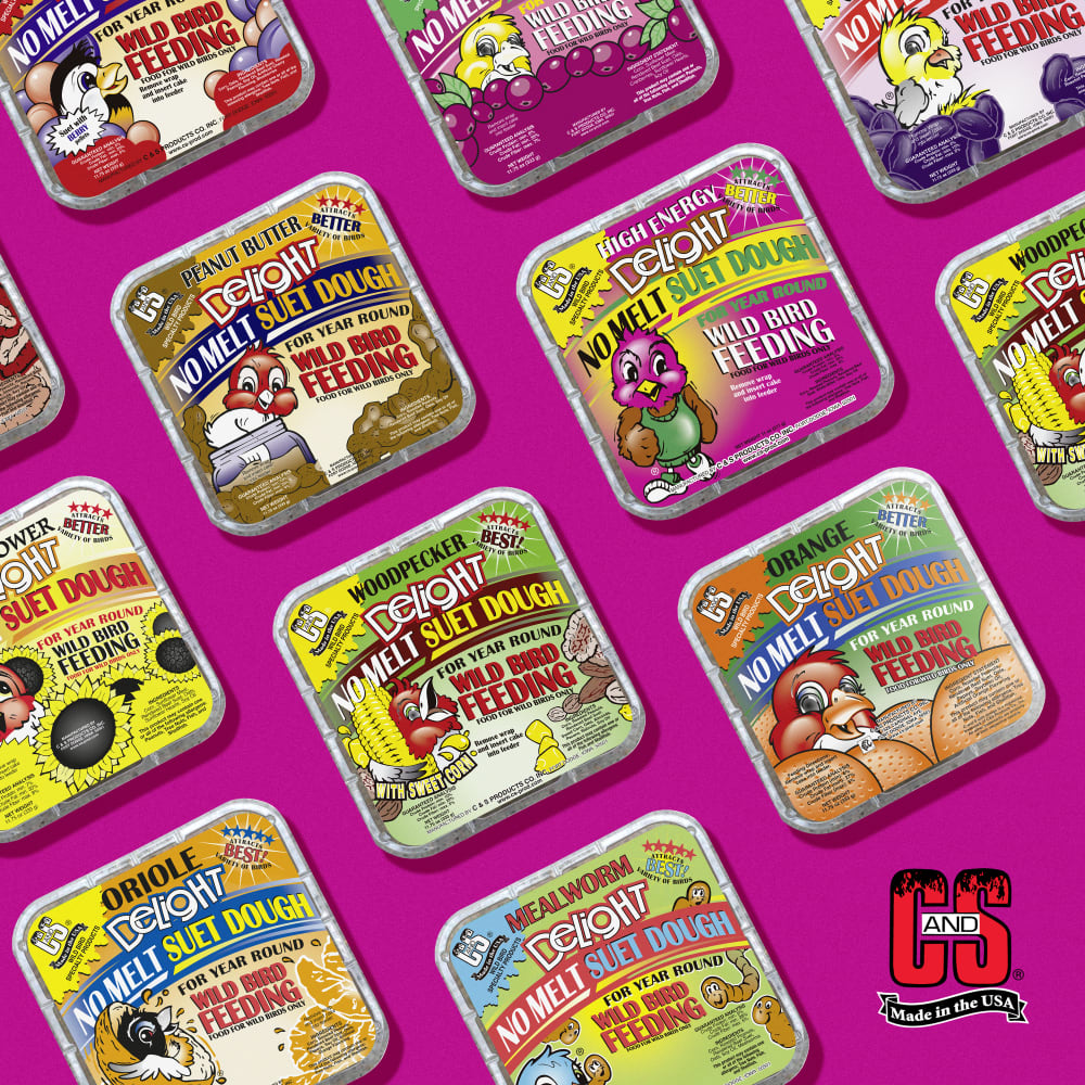 Image of no melt suet dough in several different flavors displayed on a pink background
