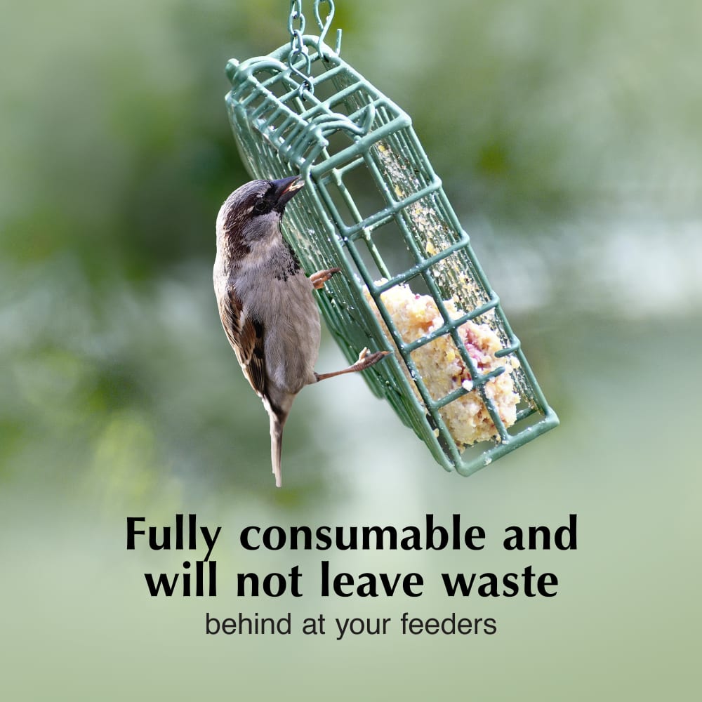Fully consumable and will not leave waste behind at your feeders