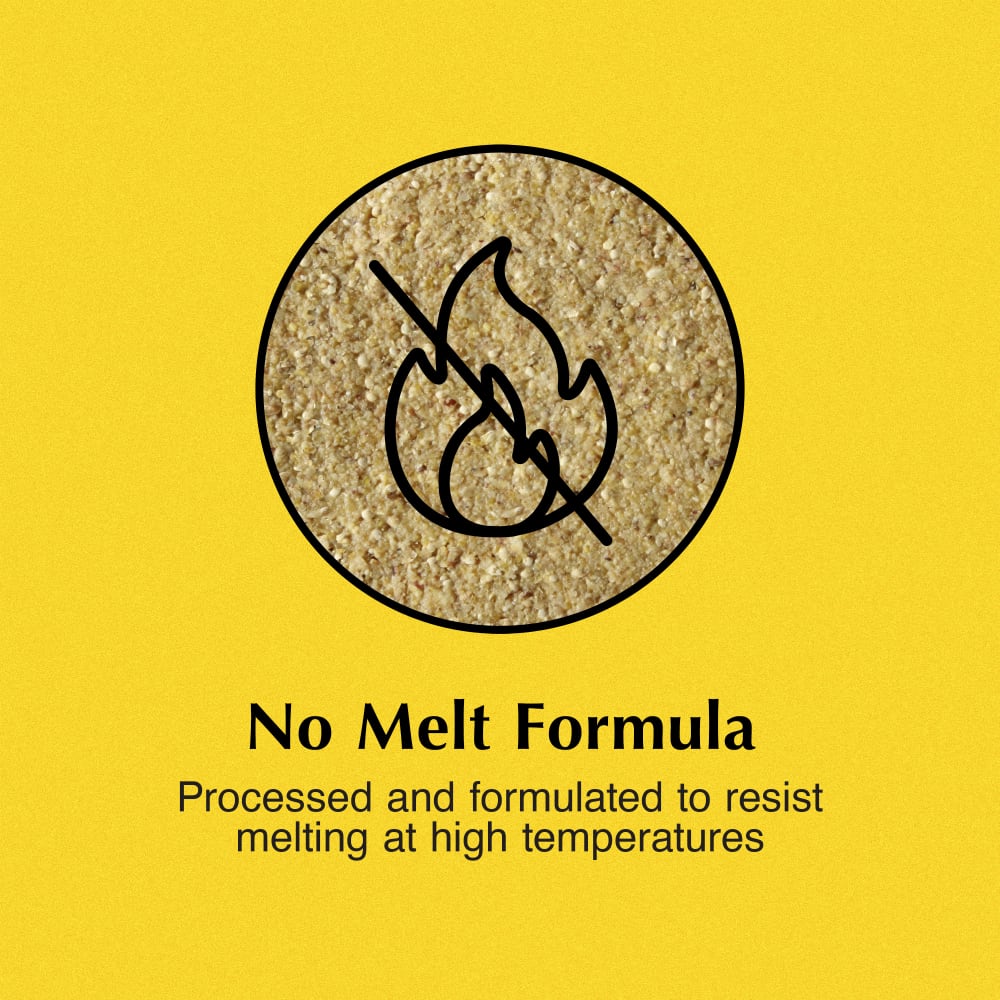 No melt formula processed and formulated to resist melting at high temperatures