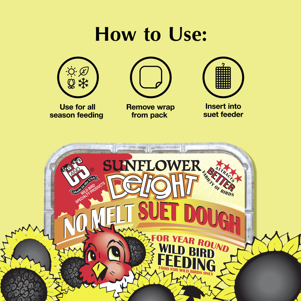 Directions for use for C&S Sunflower Delight No Melt Suet Dough