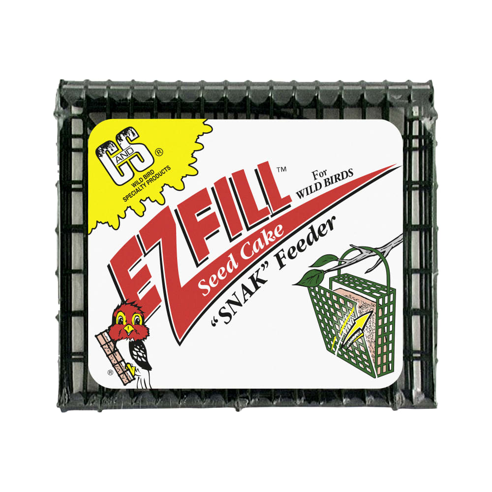 Retail packaging of C&S EZ Fill Seed Cake Snak Feeder