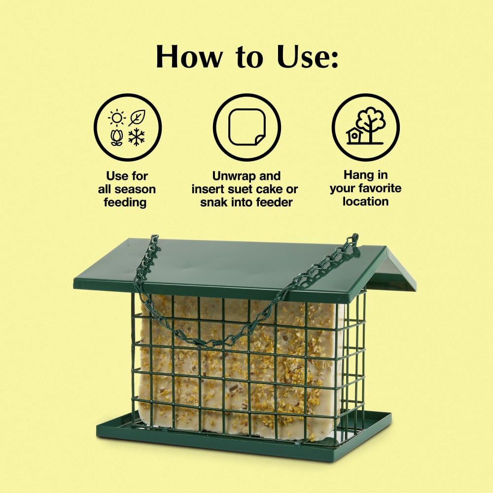 Directions for use for C&S EZ Fill Deluxe Suet and Snak Feeder with Roof & Platform