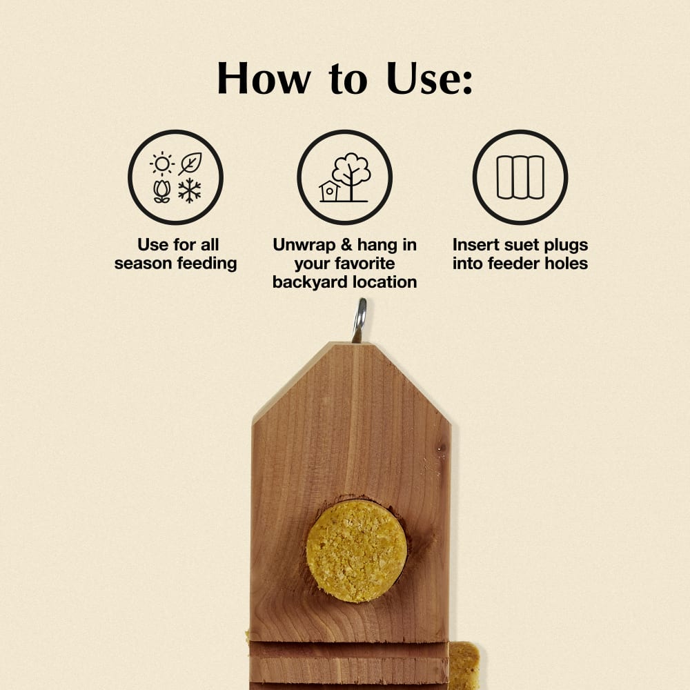 Directions for use for suet Plug feeder