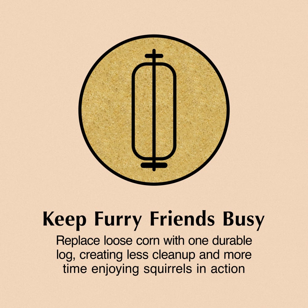 Replaces loose corn with one durable log