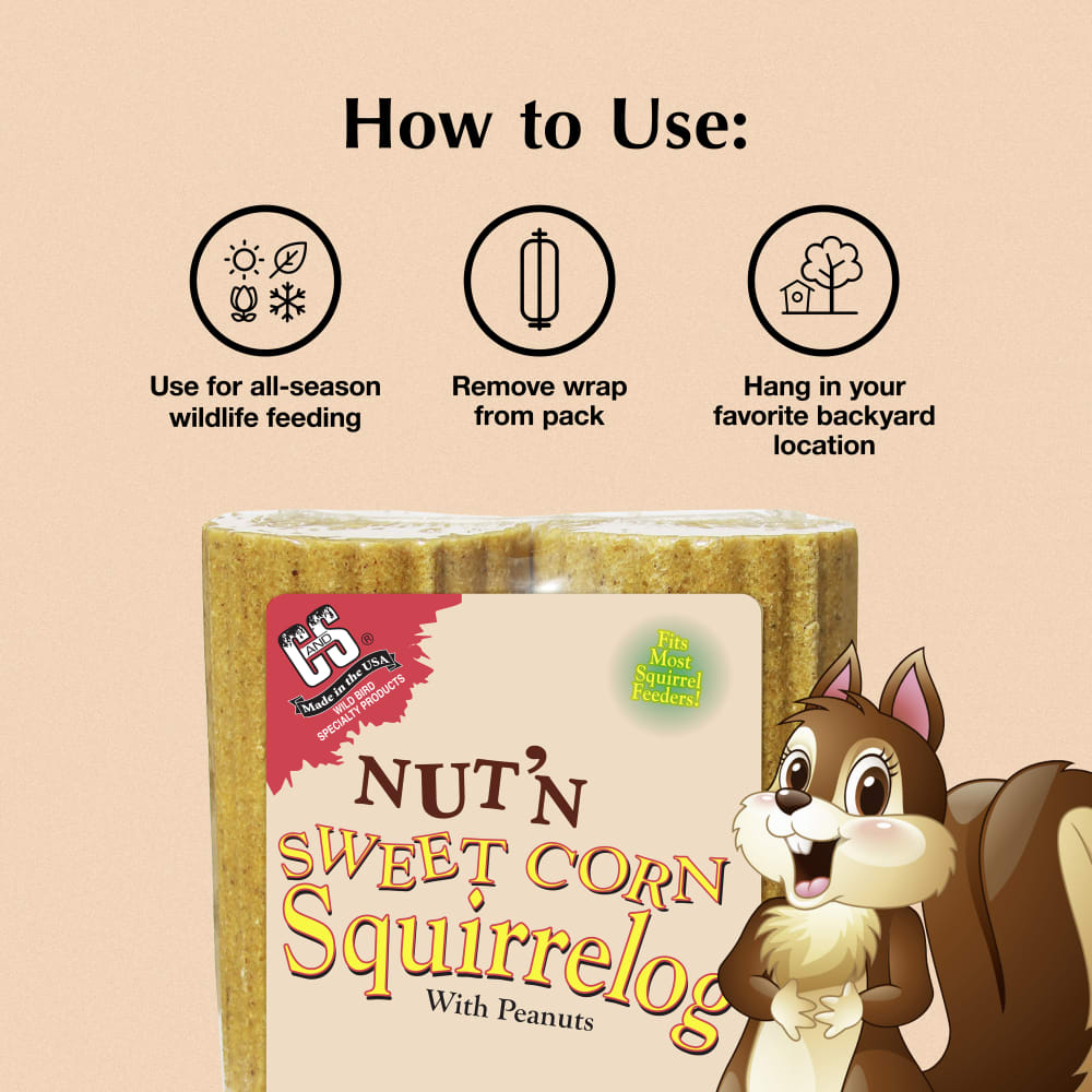 Directions for use for C&S Nutân Sweet Corn Squirrelog Refill